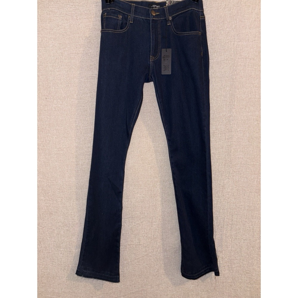 (NEW) MENS ED HARDY THE CORPS KNIFE SNAKE BOOTCUT DENIM JEANS SIZE 28 UNHEMMED